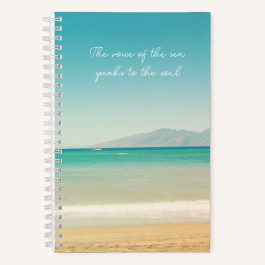 Aqua Blue Hawaiian Ocean Photo Carnet Spiral (Recto)