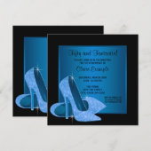 Aqua Blue High Heels Vrouwen Verjaardagsfeest Kaart (Voorkant / Achterkant)