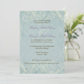 Aqua Blue Hydrangea Swirl Floral Flower Wedding Kaart (Staand voorkant)