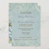 Aqua Blue Hydrangea Swirl Floral Flower Wedding Kaart (Voorkant / Achterkant)