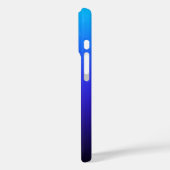 Aqua Blue Indigo en Black Ombre Case-Mate iPhone Case (Achterkant / Links)