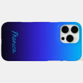 Aqua Blue Indigo en Black Ombre Case-Mate iPhone Case (Achterkant (horizontaal))