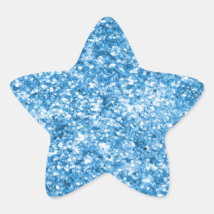Aqua Blue Jewel Glitter Ster Sticker