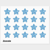 Aqua Blue Jewel Glitter Ster Sticker (Vel)