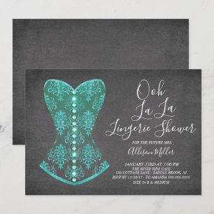 Aqua Blue Kanten Bh Bruids Uitnodiging
