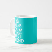 Aqua blue Keep Calm vriendschapsvriendschap mok vo (Voorkant links)