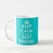Aqua blue Keep Calm vriendschapsvriendschap mok vo (Links)