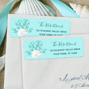 Aqua Blue-kerstbal Etiket