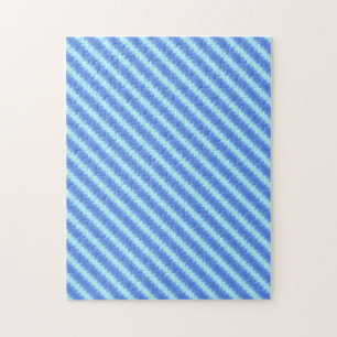 Aqua Blue Knit Crochet Stripe Textern Pattern Legpuzzel
