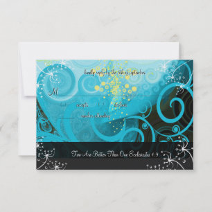 Aqua Blue Lemon Yellow Calla Lily Flower- RSVP Kaartje
