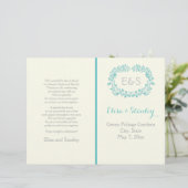 Aqua Blue lijst vouwd bruiloft (Staand voorkant)