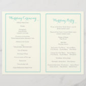 Aqua Blue lijst vouwd bruiloft (Achterkant)