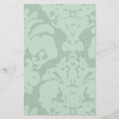 Aqua Blue Linen Damask Briefpapier (Voorkant)