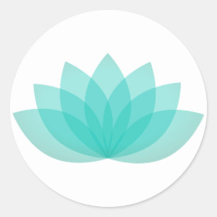 Aqua Blue Lotus Flower Ronde Sticker