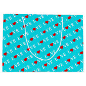 Aqua Blue LOVE Groot Cadeauzakje (Achterkant)