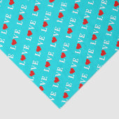 Aqua Blue LOVE Tissuepapier (Detail)