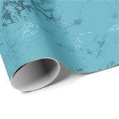 Aqua Blue Marble Cadeaupapier (Rol Hoek)