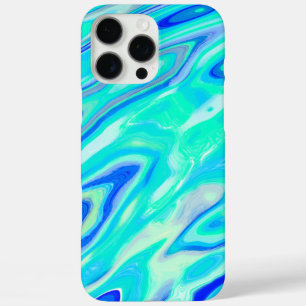 Aqua Blue Marble Texture Abstract vloeistofpatroon iPhone 16 Pro Max Hoesje