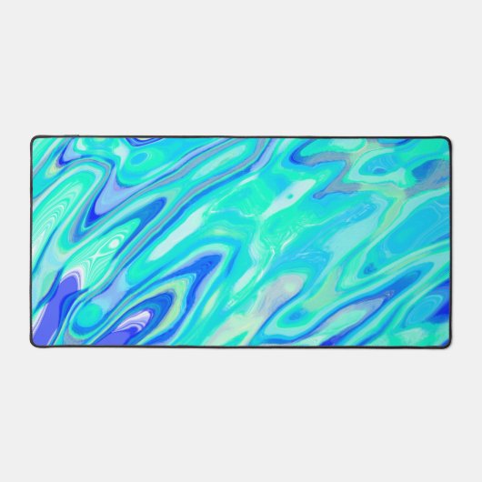 Aqua Blue Marble Texture Abstrait Motif liquide (Recto)