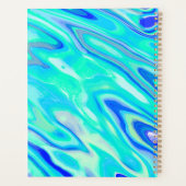Aqua Blue Marble Texture Abstrait Motif liquide (Dos)