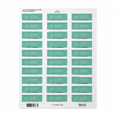 AQUA BLUE Mariage texturé Étiquette de adresse de (Feuille entière)