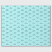 Aqua Blue Merry kerstcursive Font Holiday Cadeaupapier (Vlak)