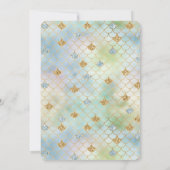 Aqua Blue Mint Gold Glitter Mermaid Kaart (Achterkant)