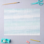 Aqua Blue Mint White Waterverf Stripes Tissuepapier (Craft)