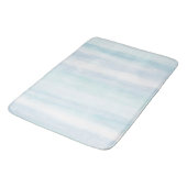 Aqua Blue Mint witte Waterverf strepen Badmat (Gekanteld)