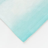 Aqua Blue Mint Witte Waterverf Strepen II Fleece Deken (Hoek)