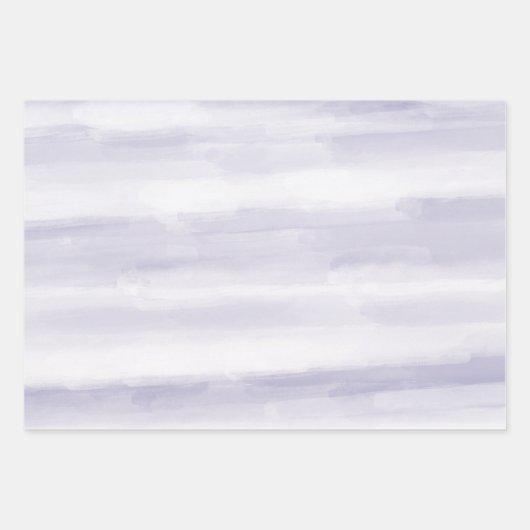 Aqua Blue Mint Witte Waterverf Strepen II Inpakpapier Vel (Voorkant 3)