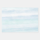 Aqua Blue Mint Witte Waterverf Strepen II Inpakpapier Vel (Voorkant 2)