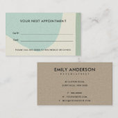 AQUA BLUE MODERN KRAFT ABSTRACTE ART BENOEMING VISITEKAARTJE (Voorkant / Achterkant)