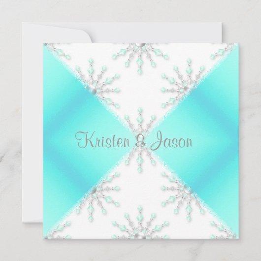 AQUA BLUE MODERNE V FAIRE-PART DE MARIAGE (Devant)