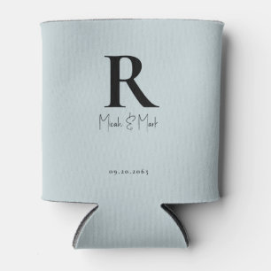 Aqua Blue Monogram bruiloft Blikjeskoeler