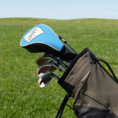 Aqua Blue Monogram Script Name Personalized Womens Golfheadcover (Insitu)