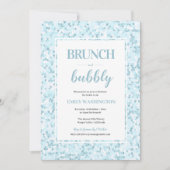 Aqua Blue Mosaic Brunch & Bubbly Invitation (Devant)