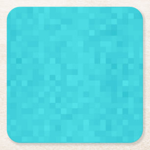 Aqua Blue Mosaic Tegel Pattern Vierkante Kartonnen Onderzetter