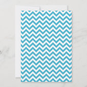 Aqua Blue Mustache Chevron Birthday Party Kaart (Achterkant)