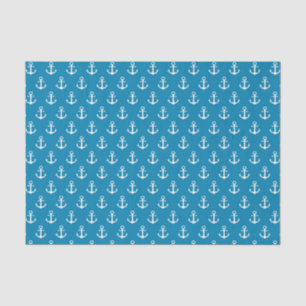 Aqua Blue Nautical Anchors Tissuepapier