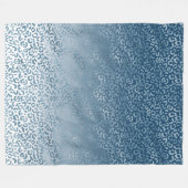 Aqua Blue Navy Ombre Leopard Print Fleece Deken (Voorkant (Horizontaal))