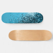 Aqua Blue OCEAN Glitter #1 Skateboard (Horizontaal)