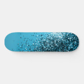 Aqua Blue OCEAN Glitter #1 Skateboard (Horizontaal)