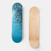 Aqua Blue OCEAN Glitter #1 Skateboard (Voorkant)