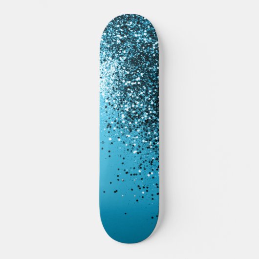 Aqua Blue OCEAN Glitter #1 Skateboard (Voorkant)