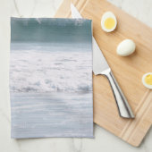 Aqua Blue Ocean Wave Sunset Art Kitchen Theedoek (Quarter Fold)