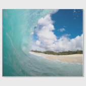 Aqua Blue Ocean Wave Tropical Paradise Cadeaupapier (Vlak)