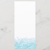 Aqua Blue Ocean Waves Beach Wedding Menu (Achterkant)