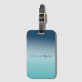 Aqua Blue Ombre Bagagelabel (Voorkant (verticaal))