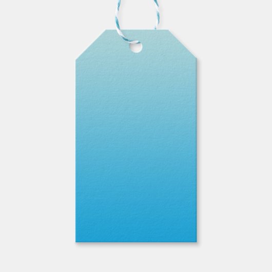 Aqua Blue Ombre Cadeaulabel (Voorkant)